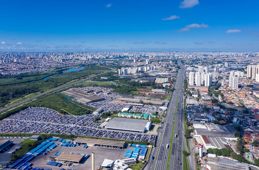 Vista aérea da cidade Guarulhos, SP