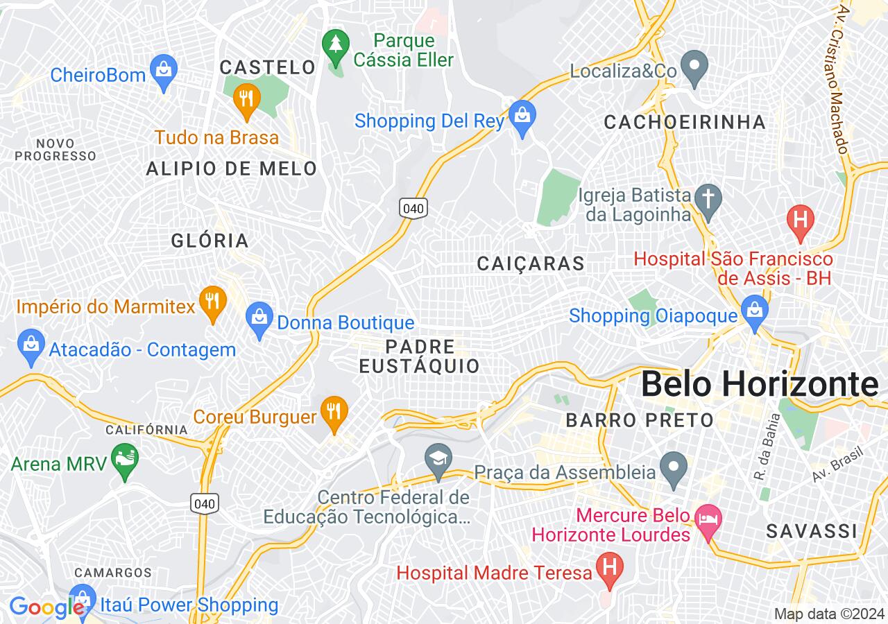 Mapa centralizado no bairro Monsenhor Messias
