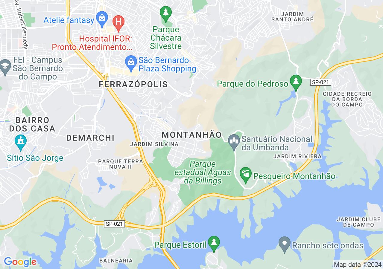 Mapa centralizado no bairro Montanhão