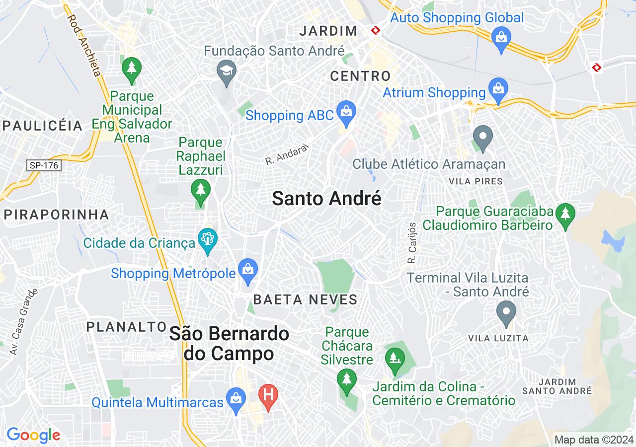 Mapa centralizado no bairro Jardim Stella