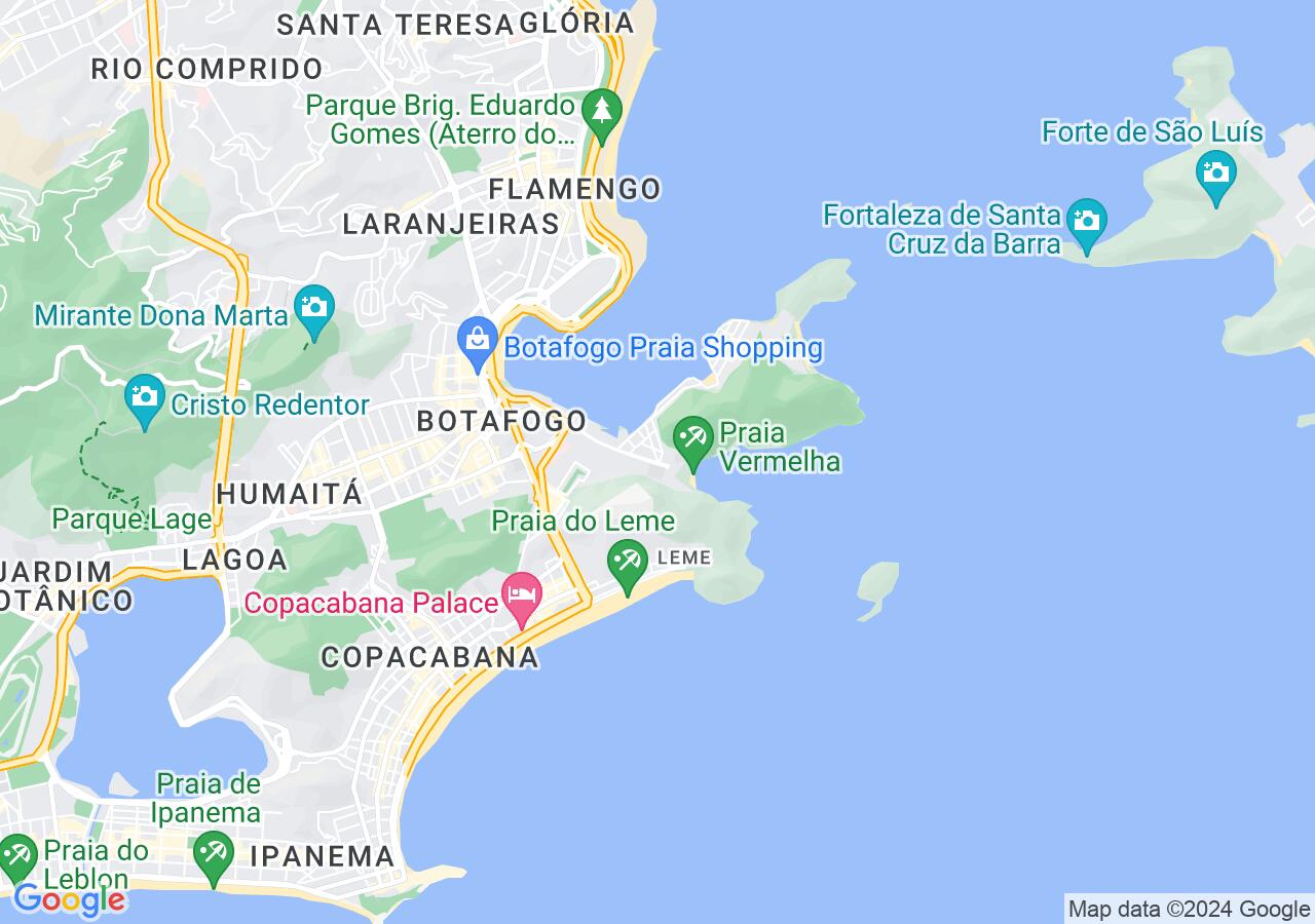 Mapa centralizado no bairro Urca