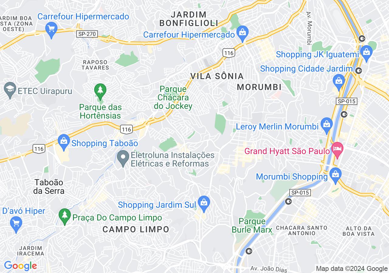 Mapa centralizado no bairro Lar São Paulo