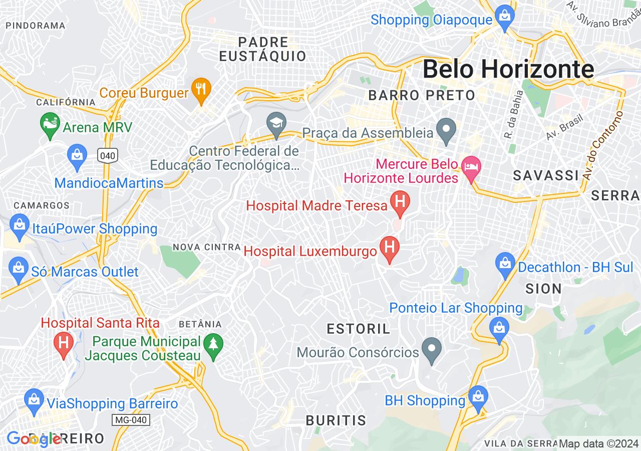 Mapa centralizado no bairro Barão Homem de Melo I