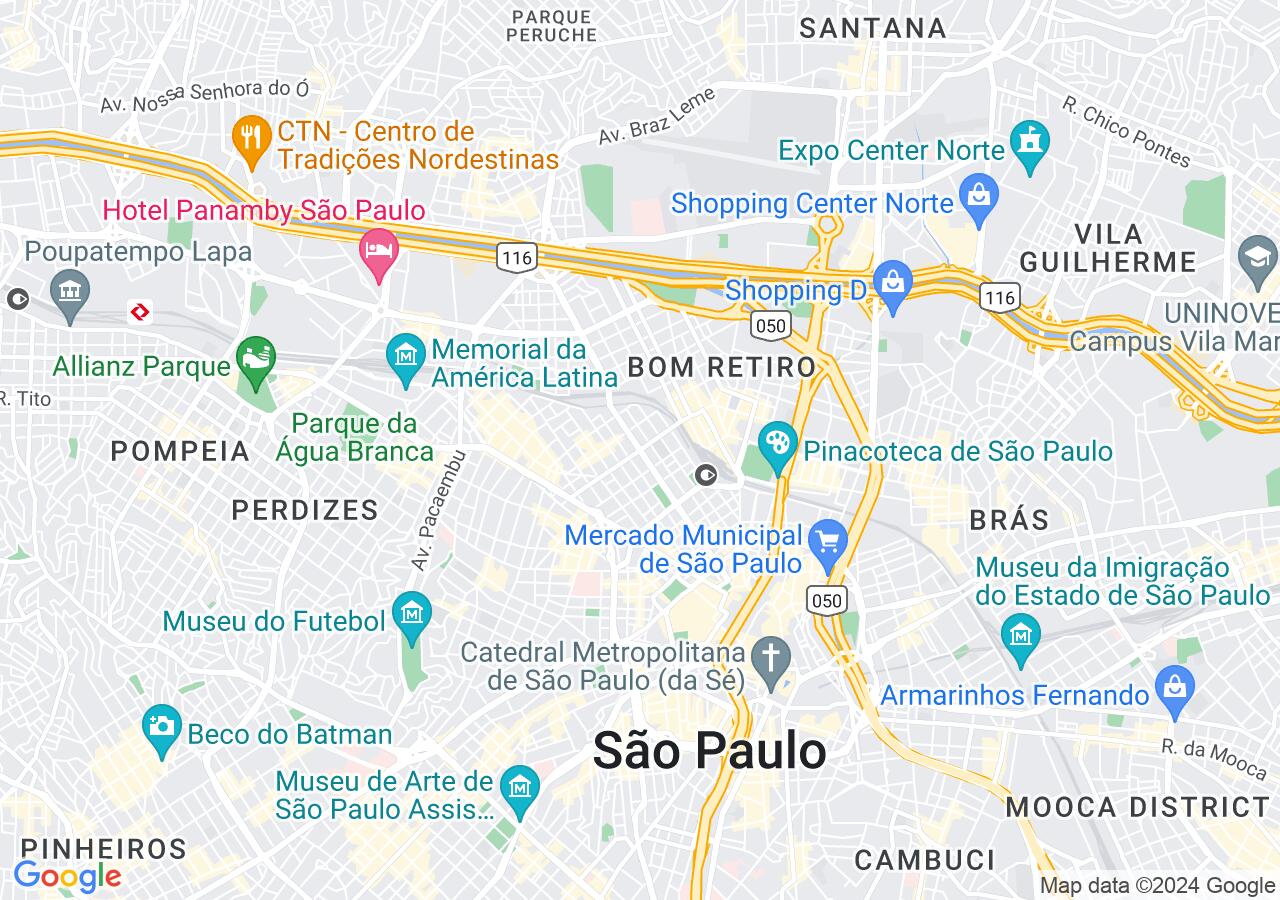 Mapa centralizado no bairro Campos Elíseos