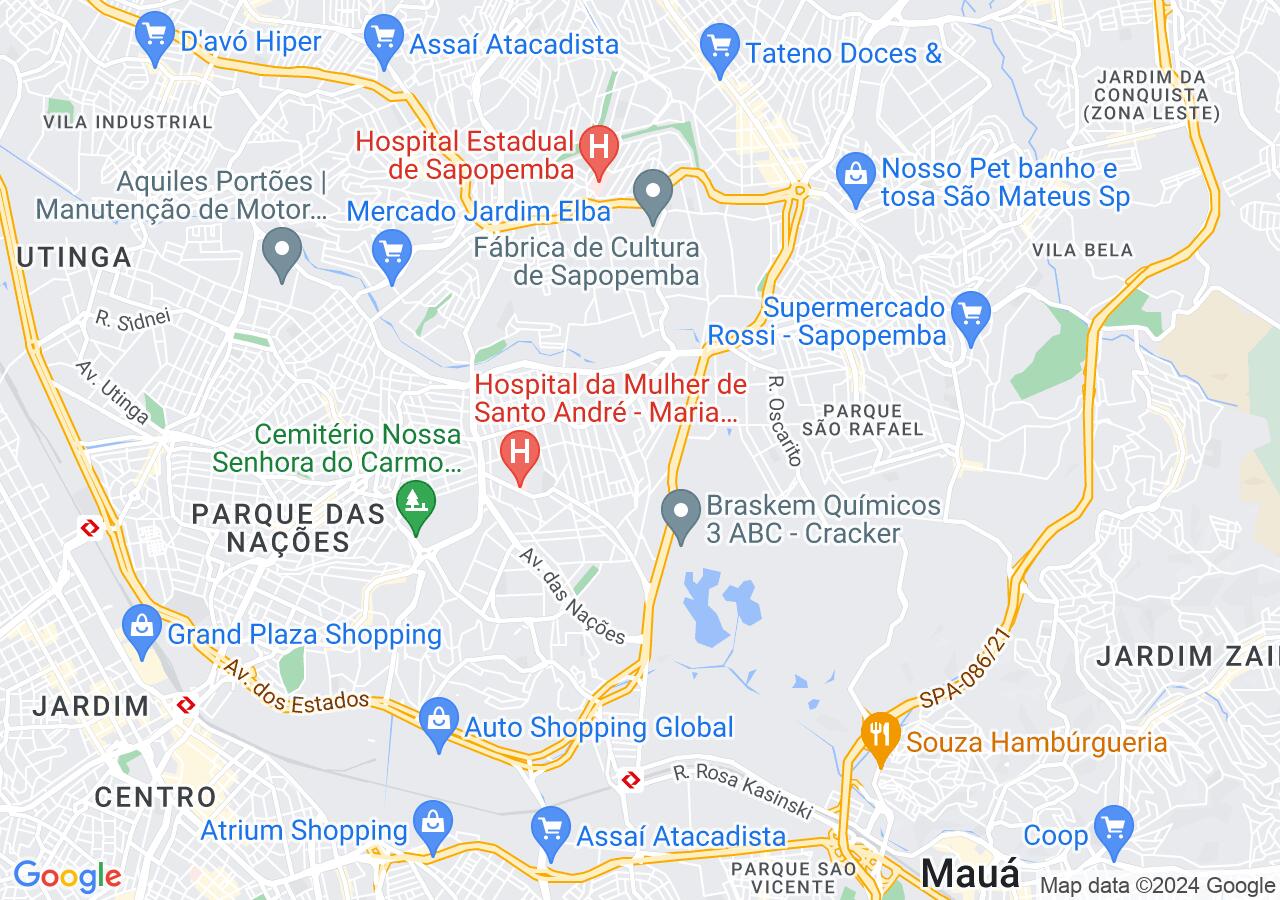 Mapa centralizado no bairro Jardim Itapoam