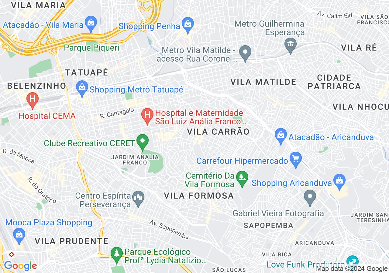 Mapa centralizado no bairro Jardim Textil