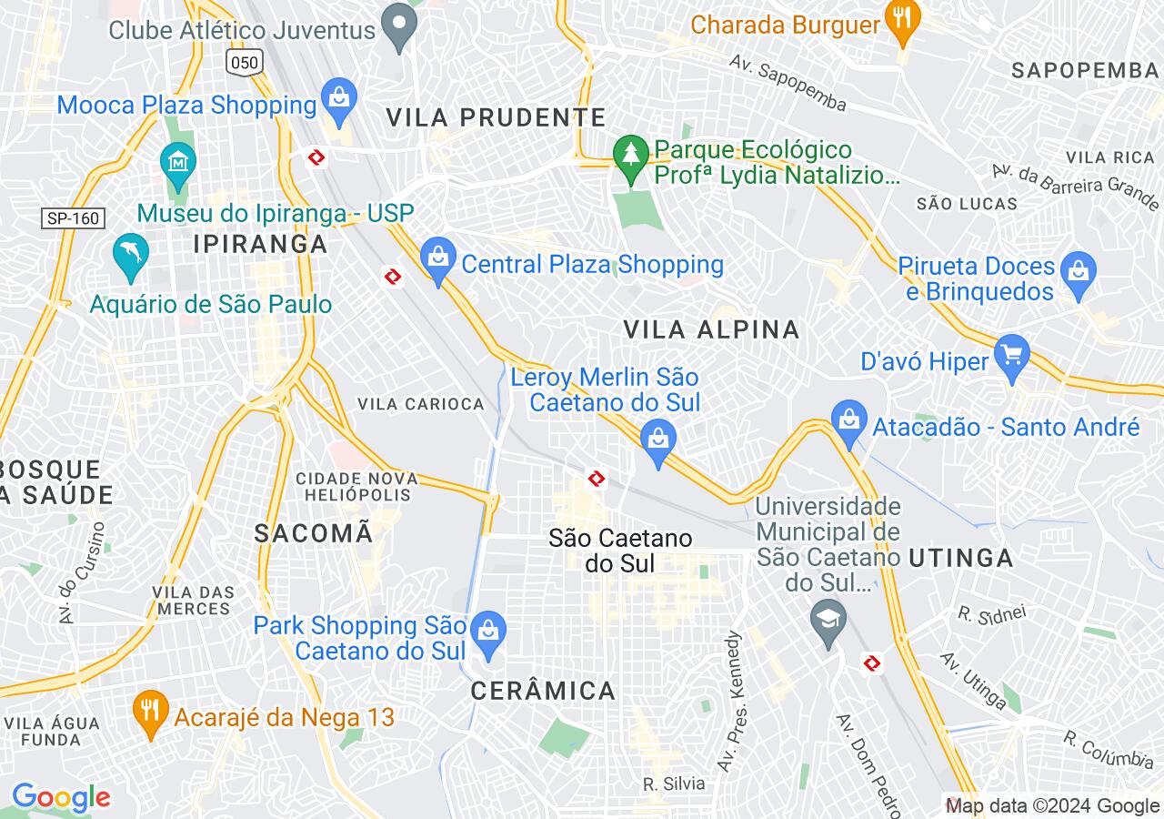 Mapa centralizado no bairro Fundação
