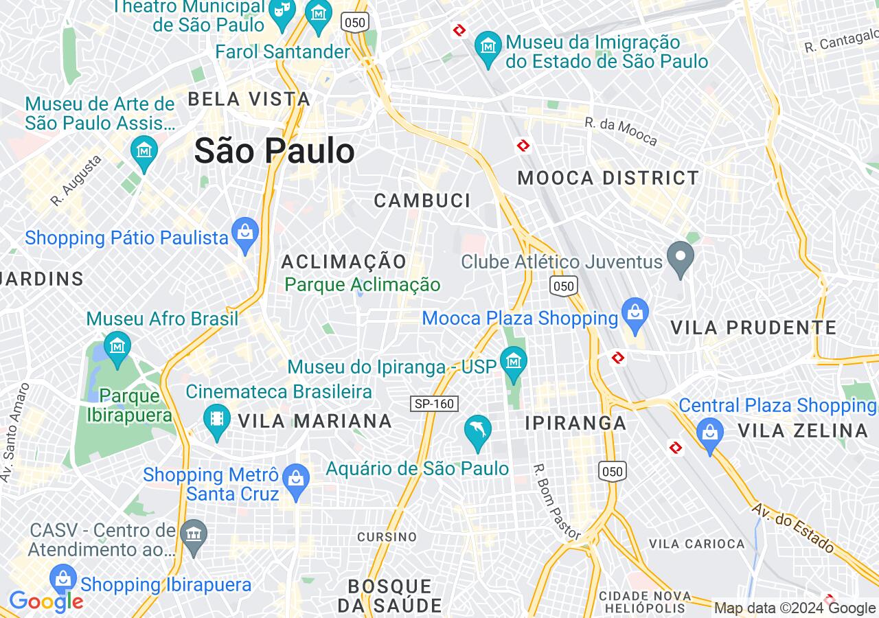 Mapa centralizado no bairro Vila Deodoro