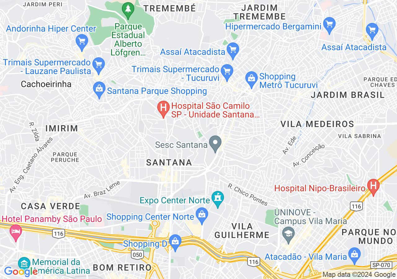Mapa centralizado no bairro Jardim São Paulo