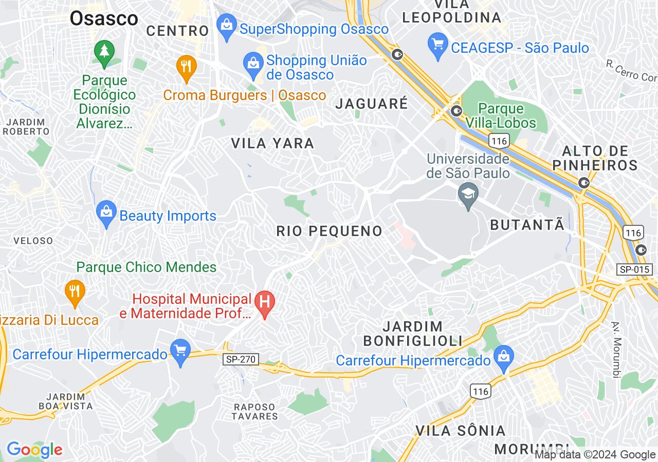 Mapa centralizado no bairro Rio Pequeno