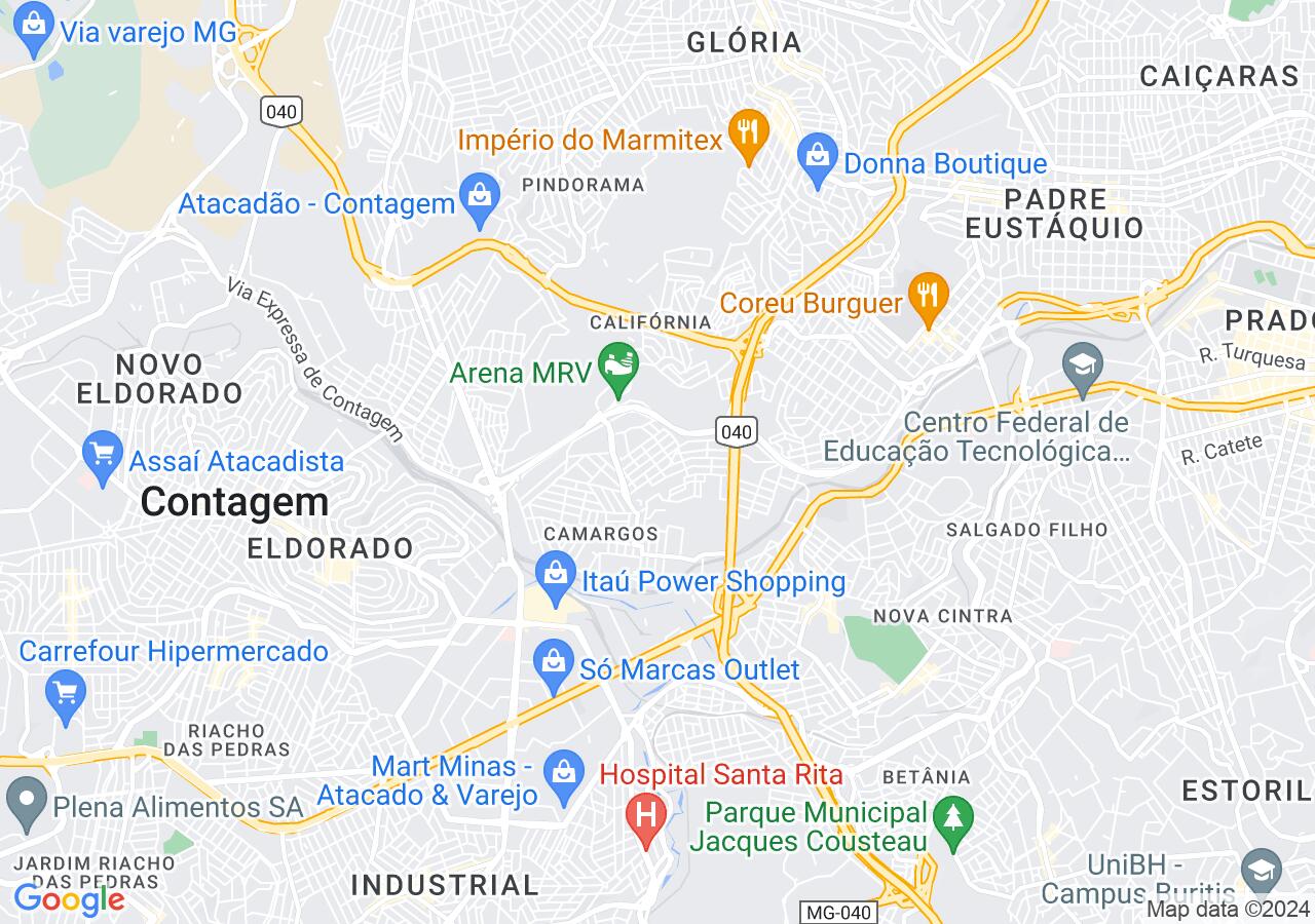 Mapa centralizado no bairro Santa Maria