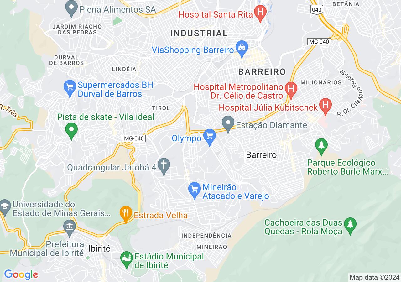 Mapa centralizado no bairro Castanheira