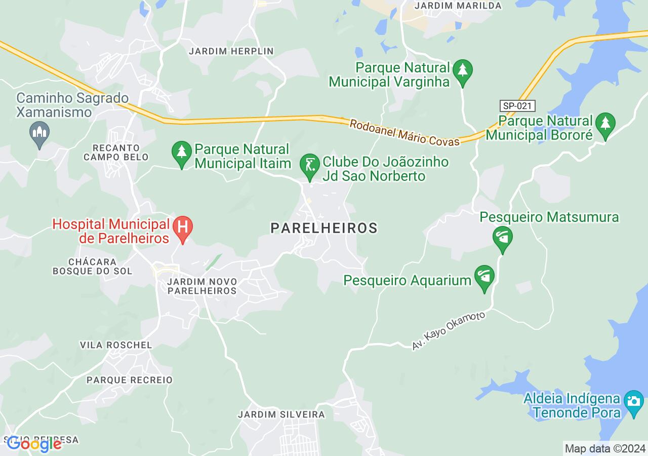 Mapa centralizado no bairro Parelheiros