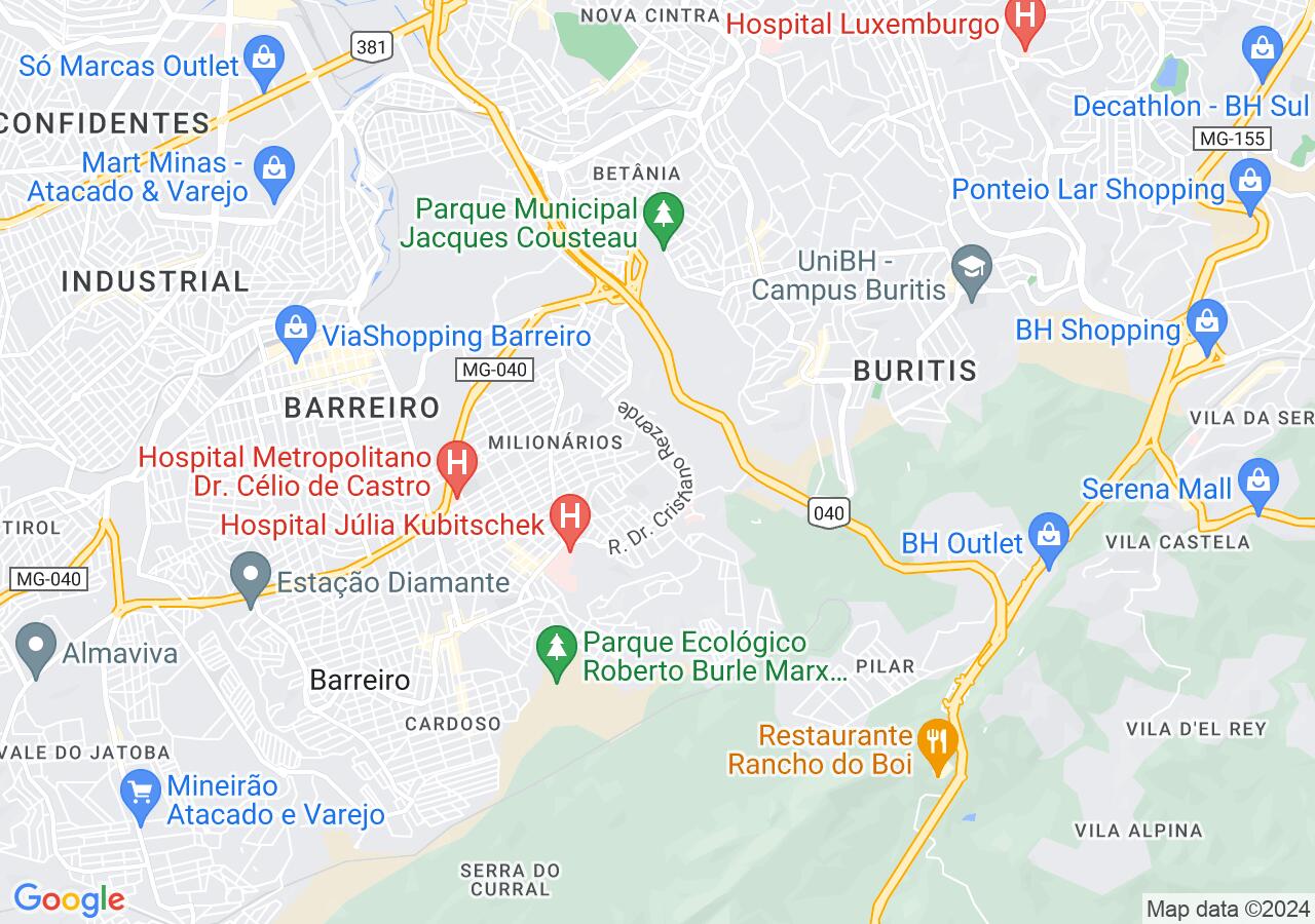Mapa centralizado no bairro Bonsucesso