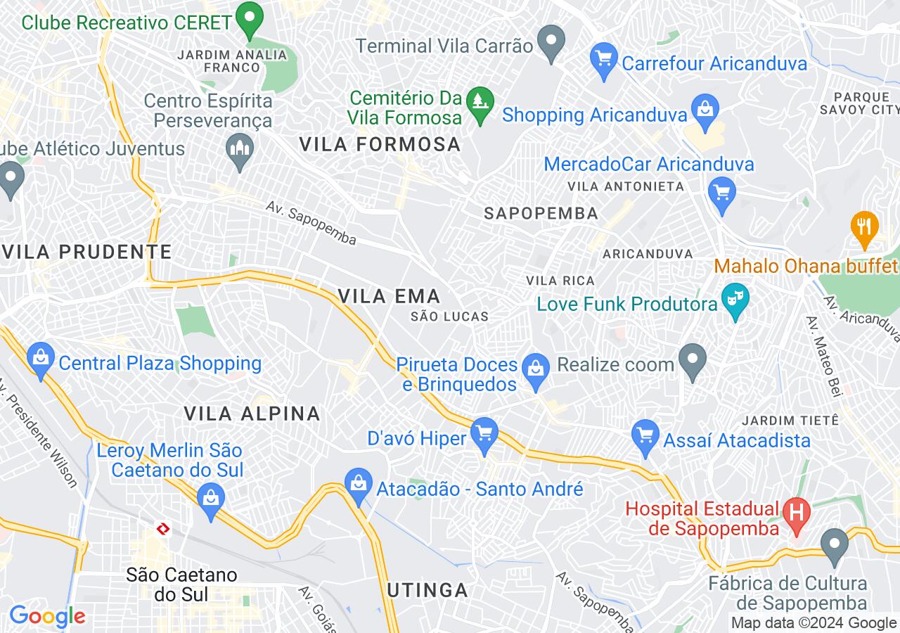 Mapa centralizado no bairro São Lucas
