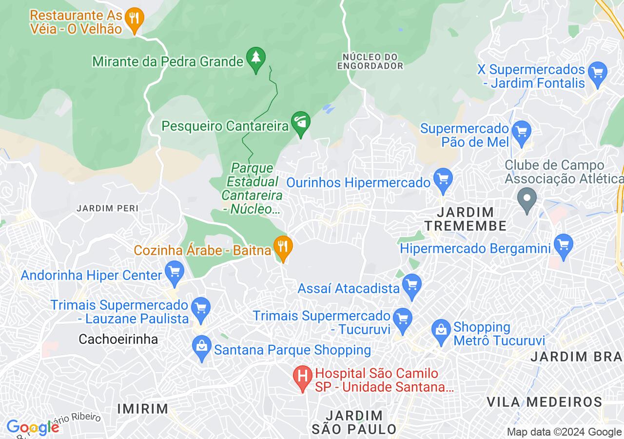 Mapa centralizado no bairro Tremembé