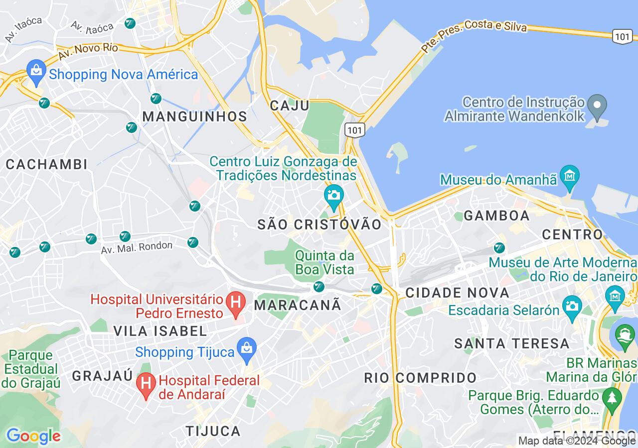 Mapa centralizado no bairro Imperial de São Cristóvão