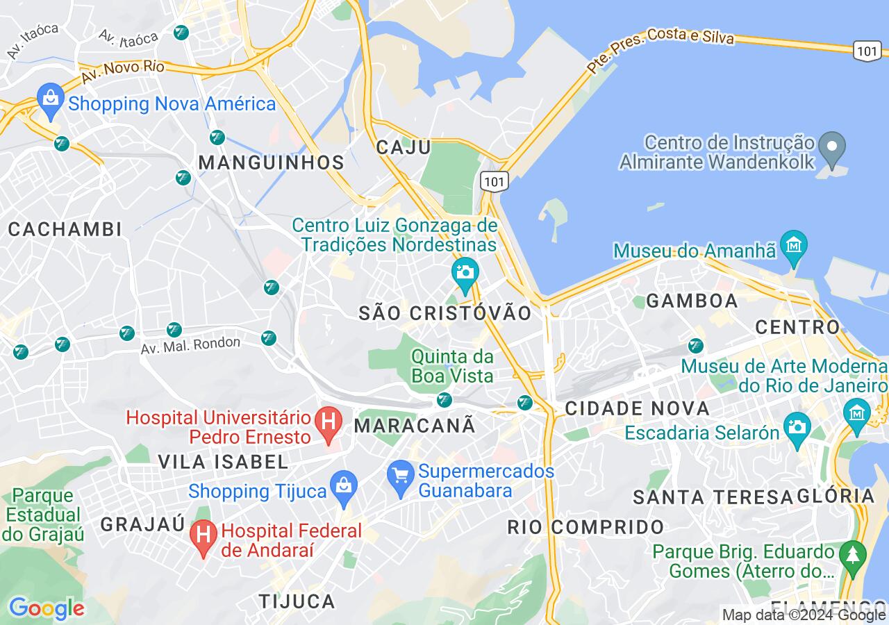 Mapa centralizado no bairro São Cristóvão