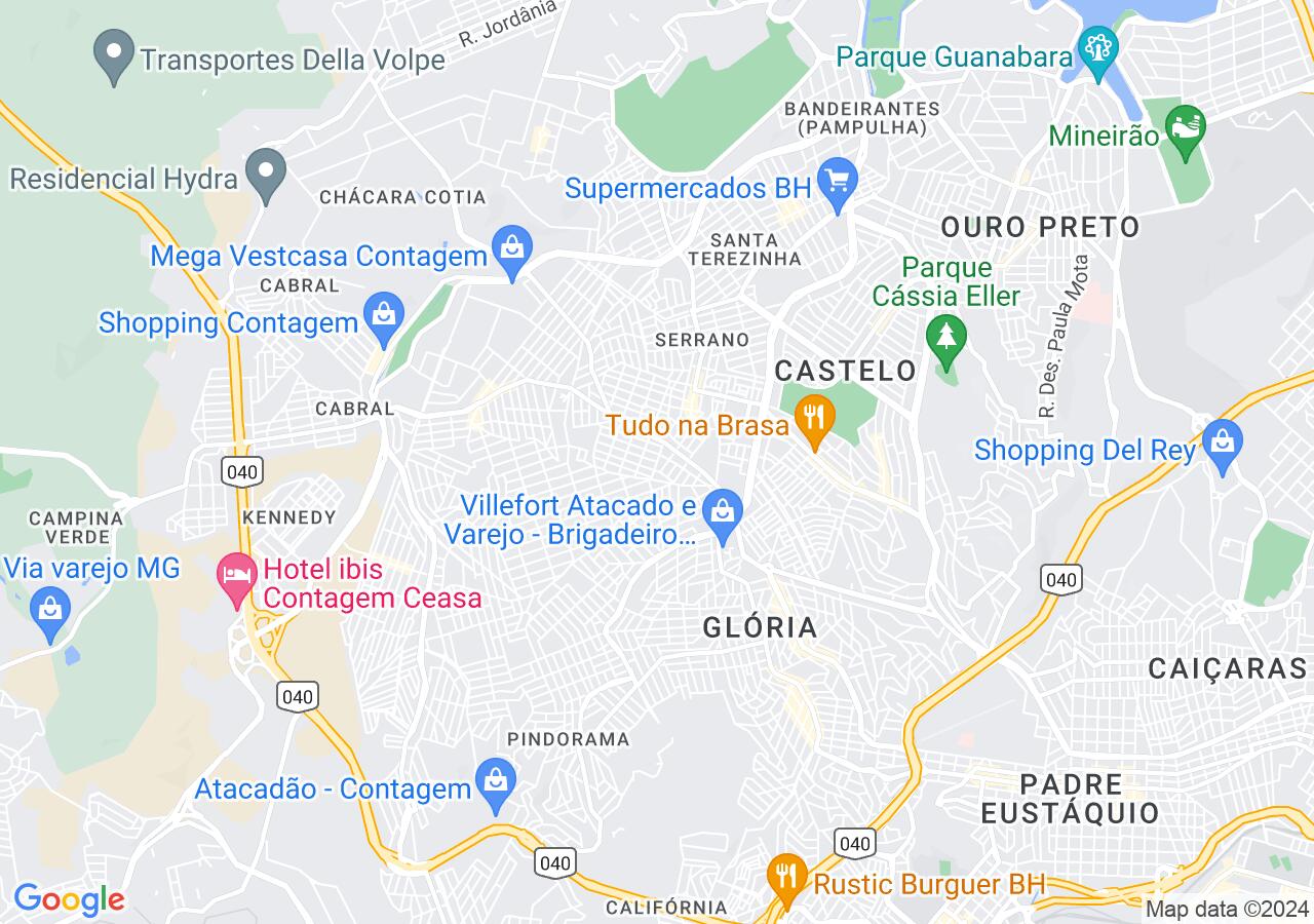 Mapa centralizado no bairro Vila Pérola