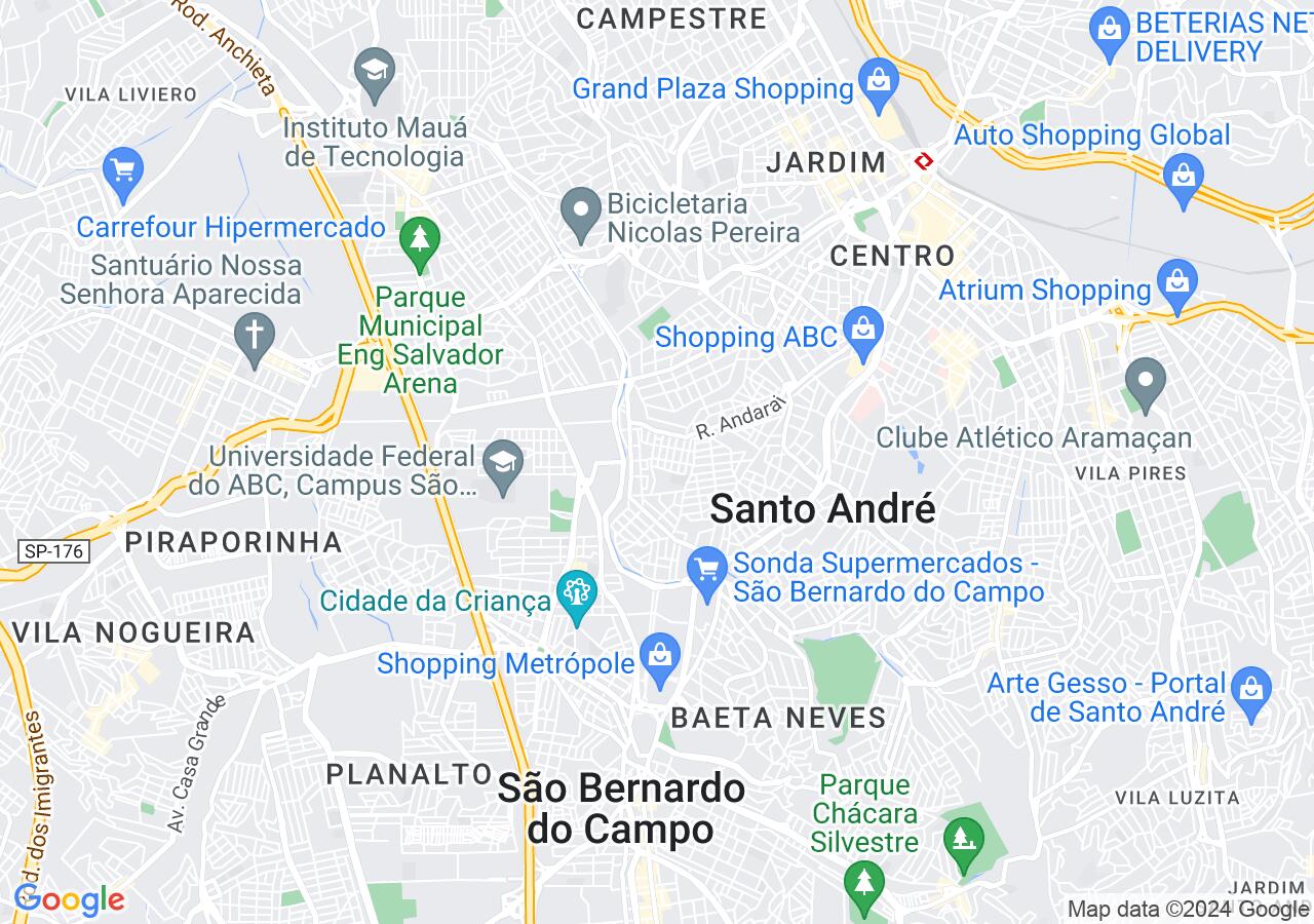 Mapa centralizado no bairro Vila Floresta