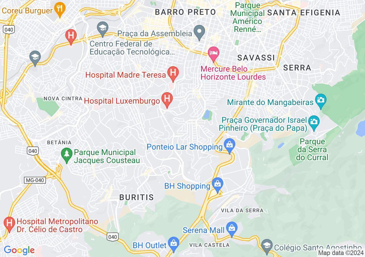 Mapa centralizado no bairro São Bento