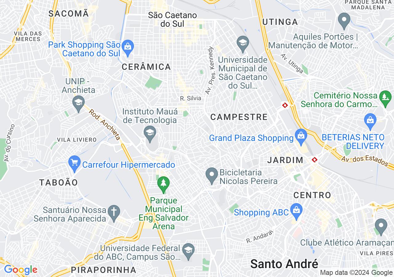 Mapa centralizado no bairro Vila Palmares