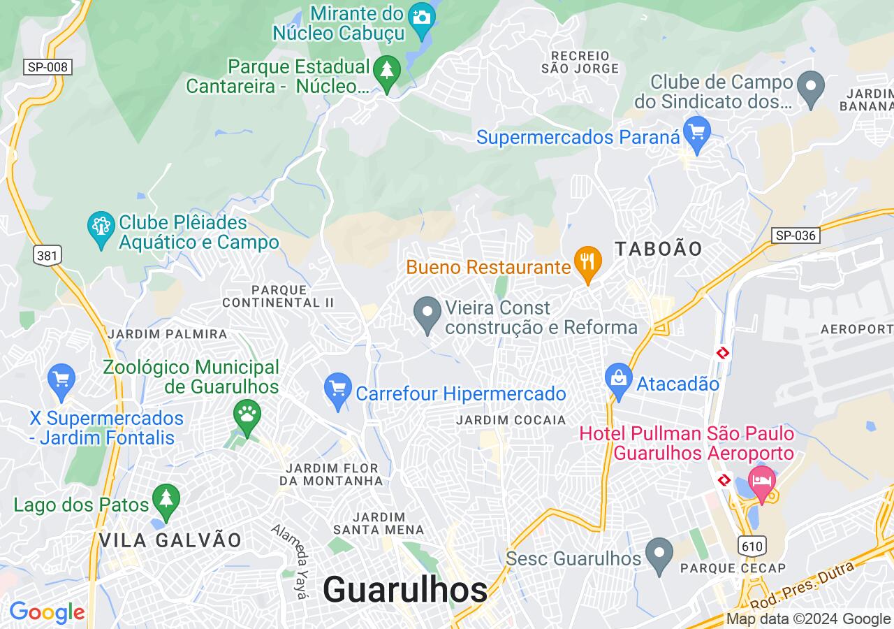 Mapa centralizado no bairro Jardim Adriana