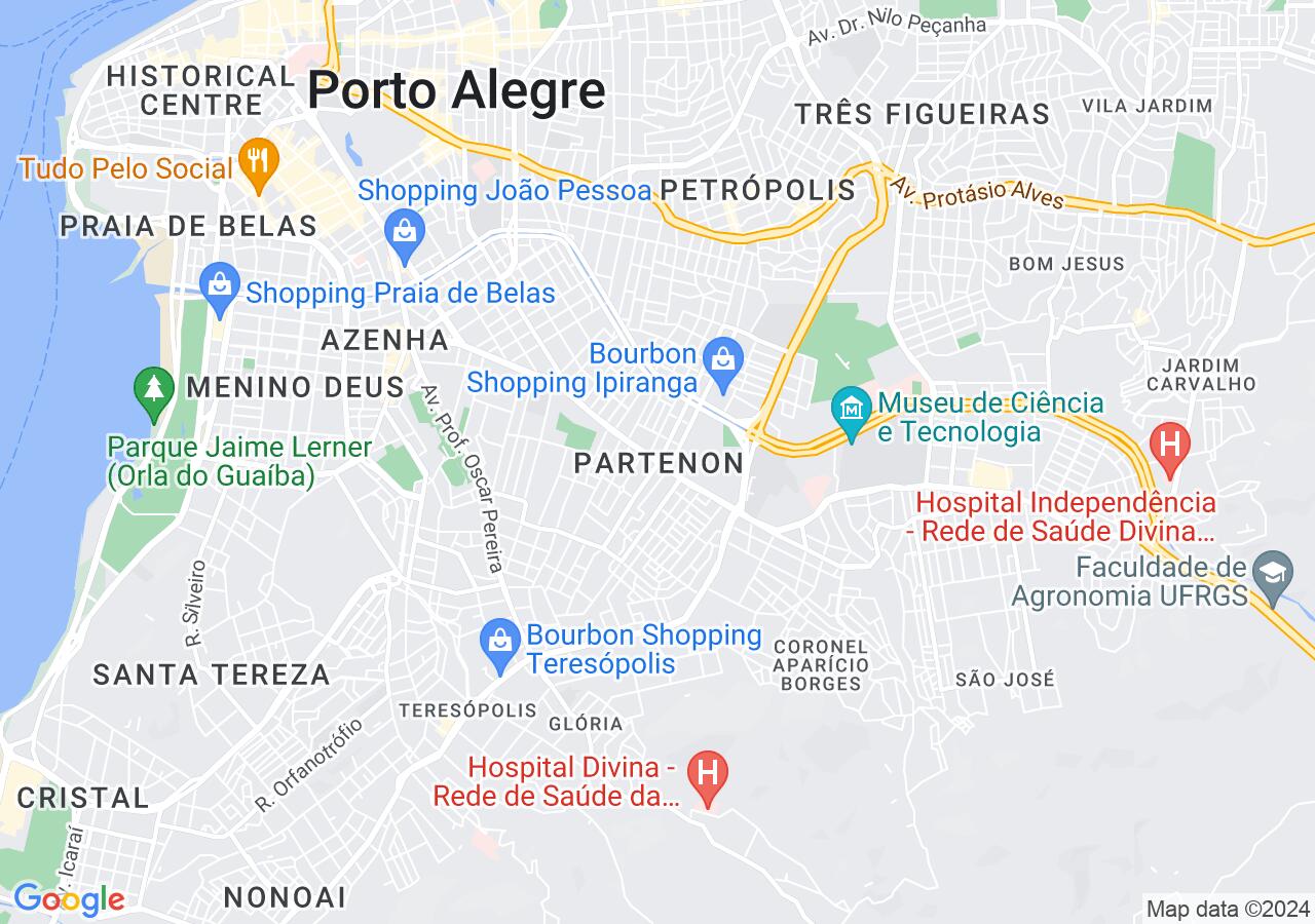 Mapa centralizado no bairro Partenon
