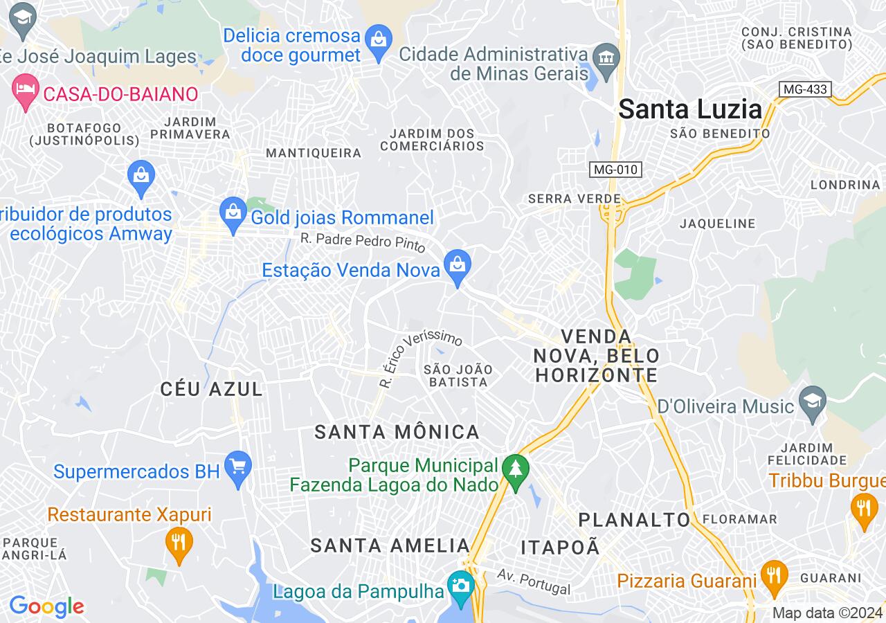 Mapa centralizado no bairro Candelária