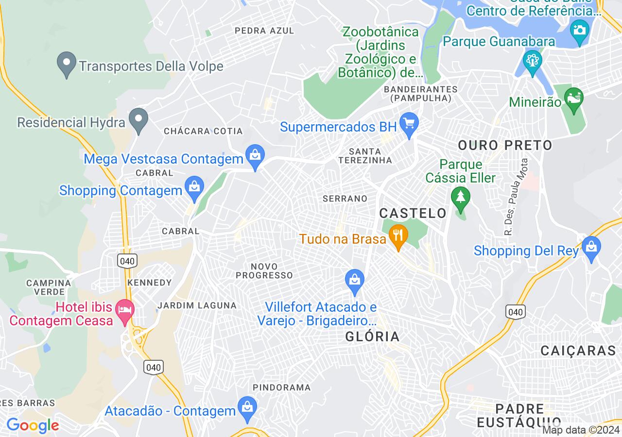Mapa centralizado no bairro Parque Recreio