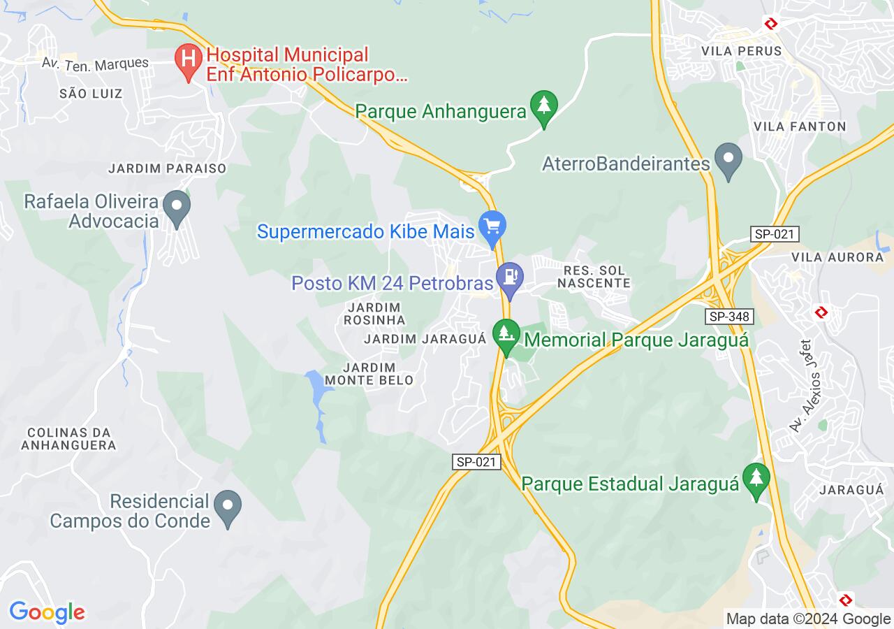 Mapa centralizado no bairro Anhanguera