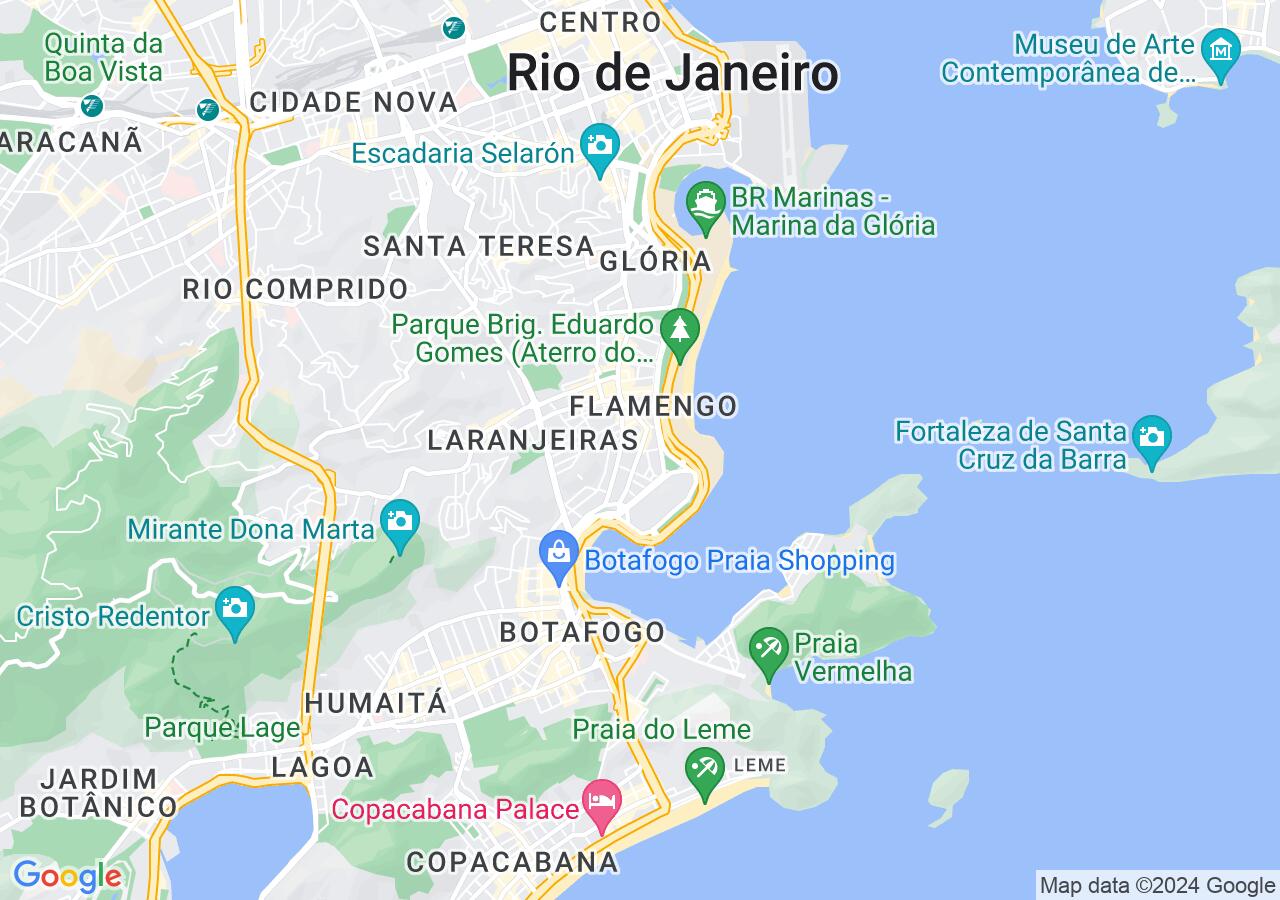 Mapa centralizado no bairro Flamengo