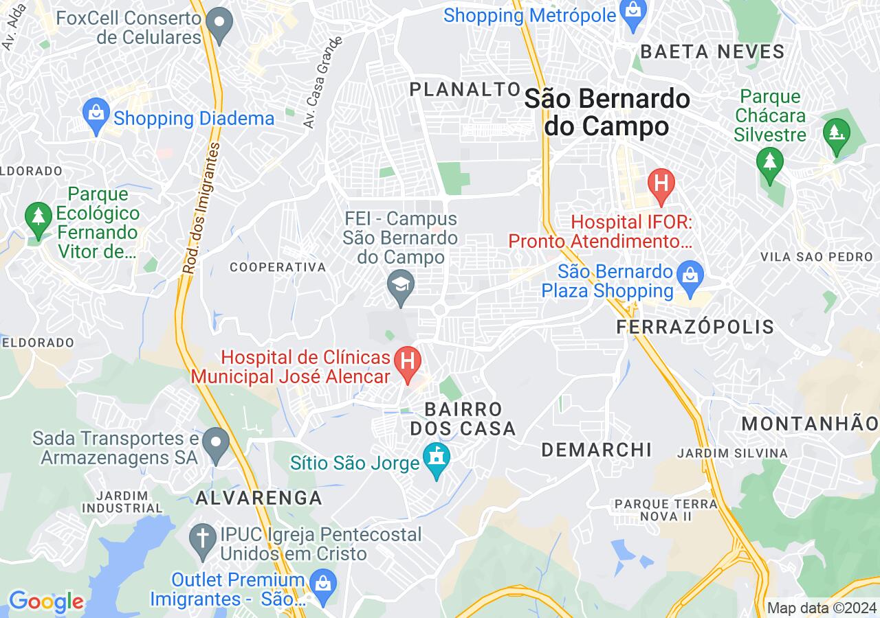 Mapa centralizado no bairro Assunção