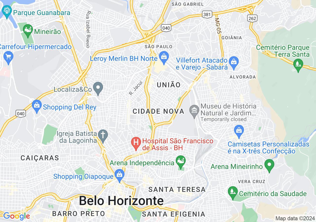 Mapa centralizado no bairro Cidade Nova