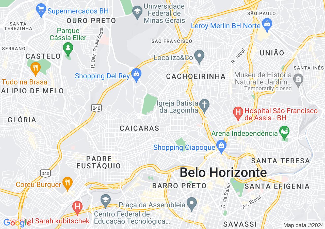 Mapa centralizado no bairro Nova Esperança