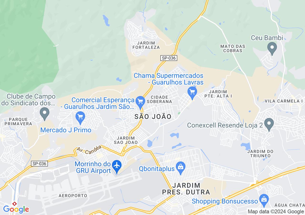 Mapa centralizado no bairro São João