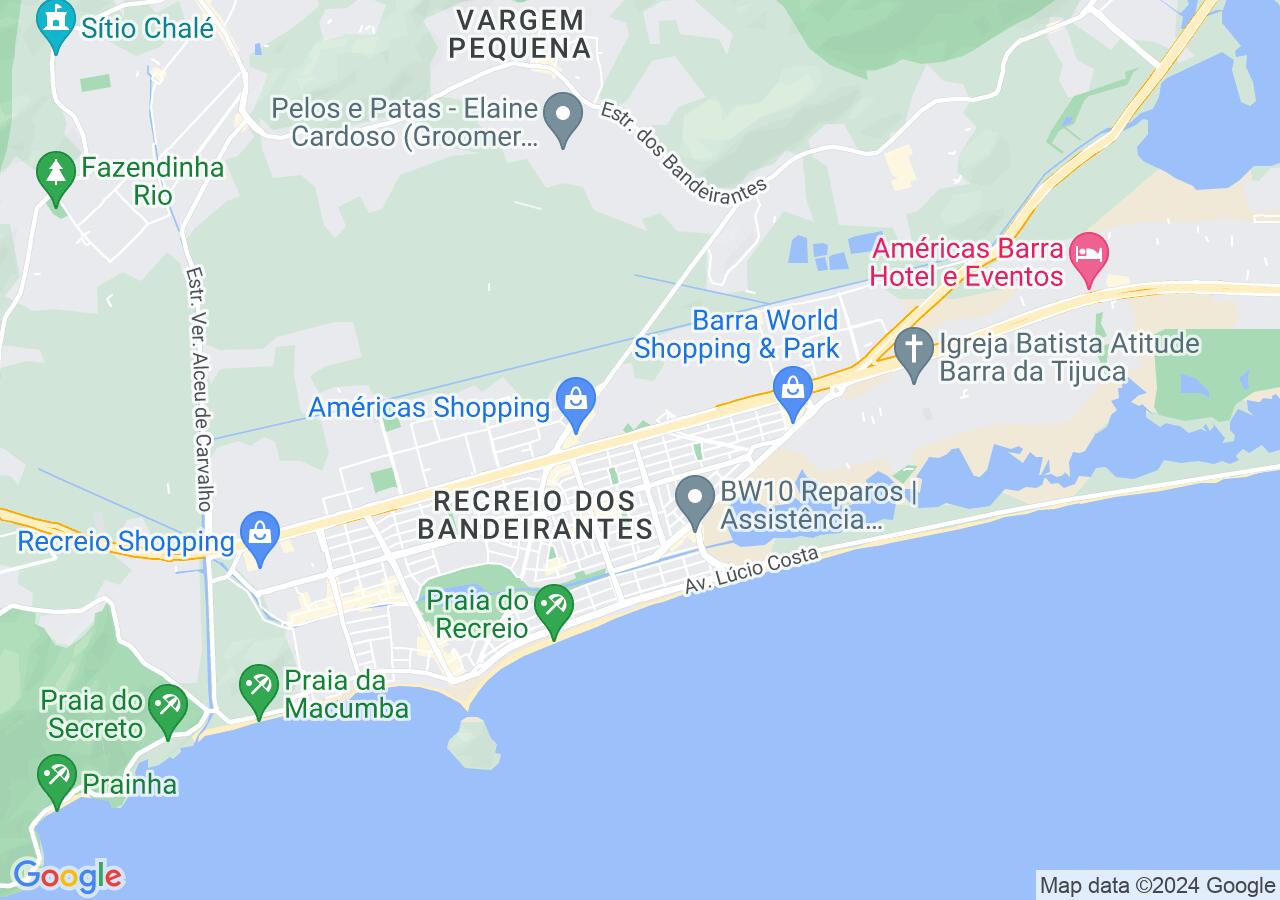 Mapa centralizado no bairro Recreio Dos Bandeirantes