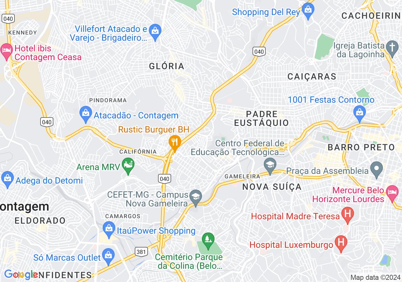 Mapa centralizado no bairro Dom Cabral