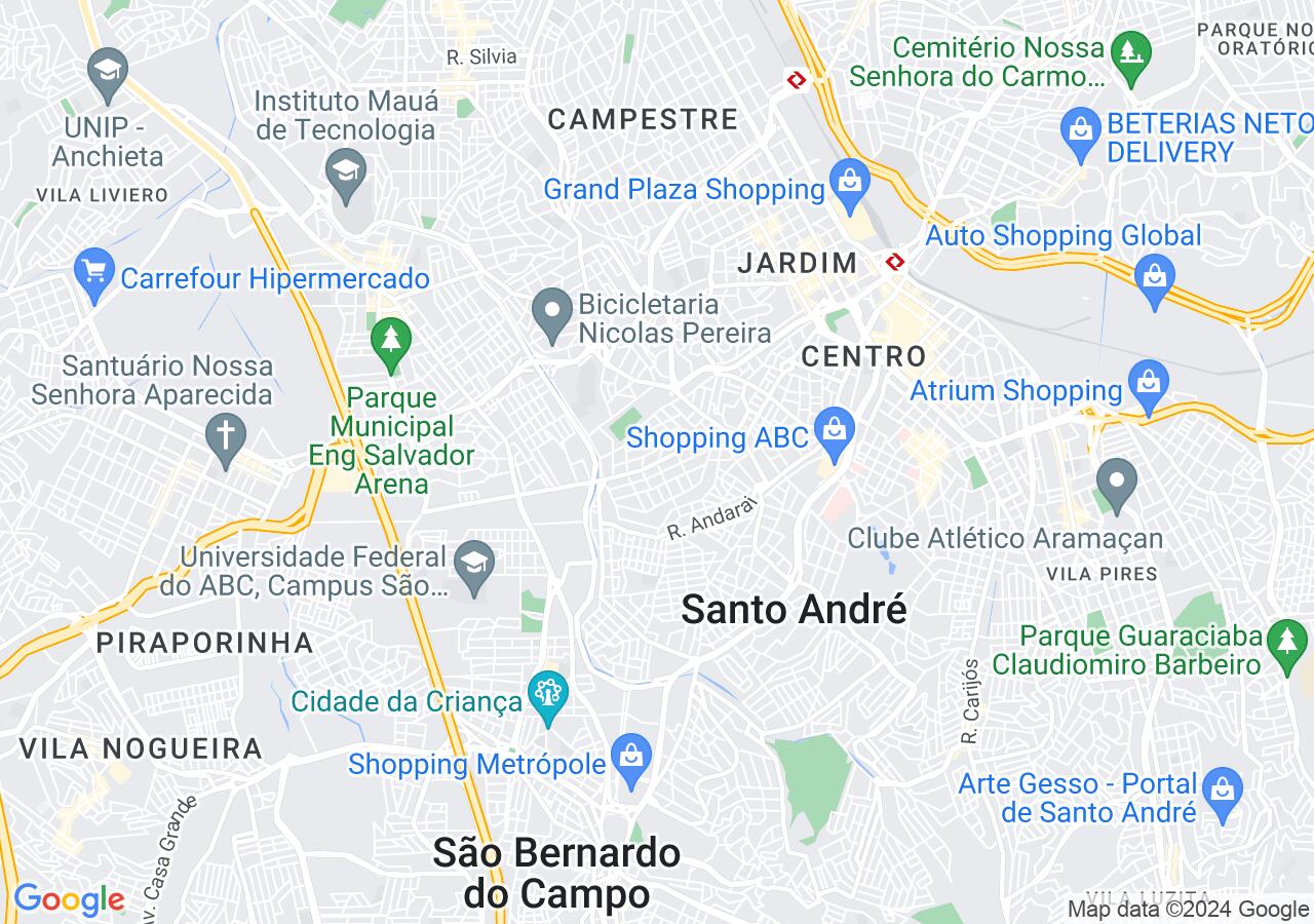Mapa centralizado no bairro Vila Valparaíso