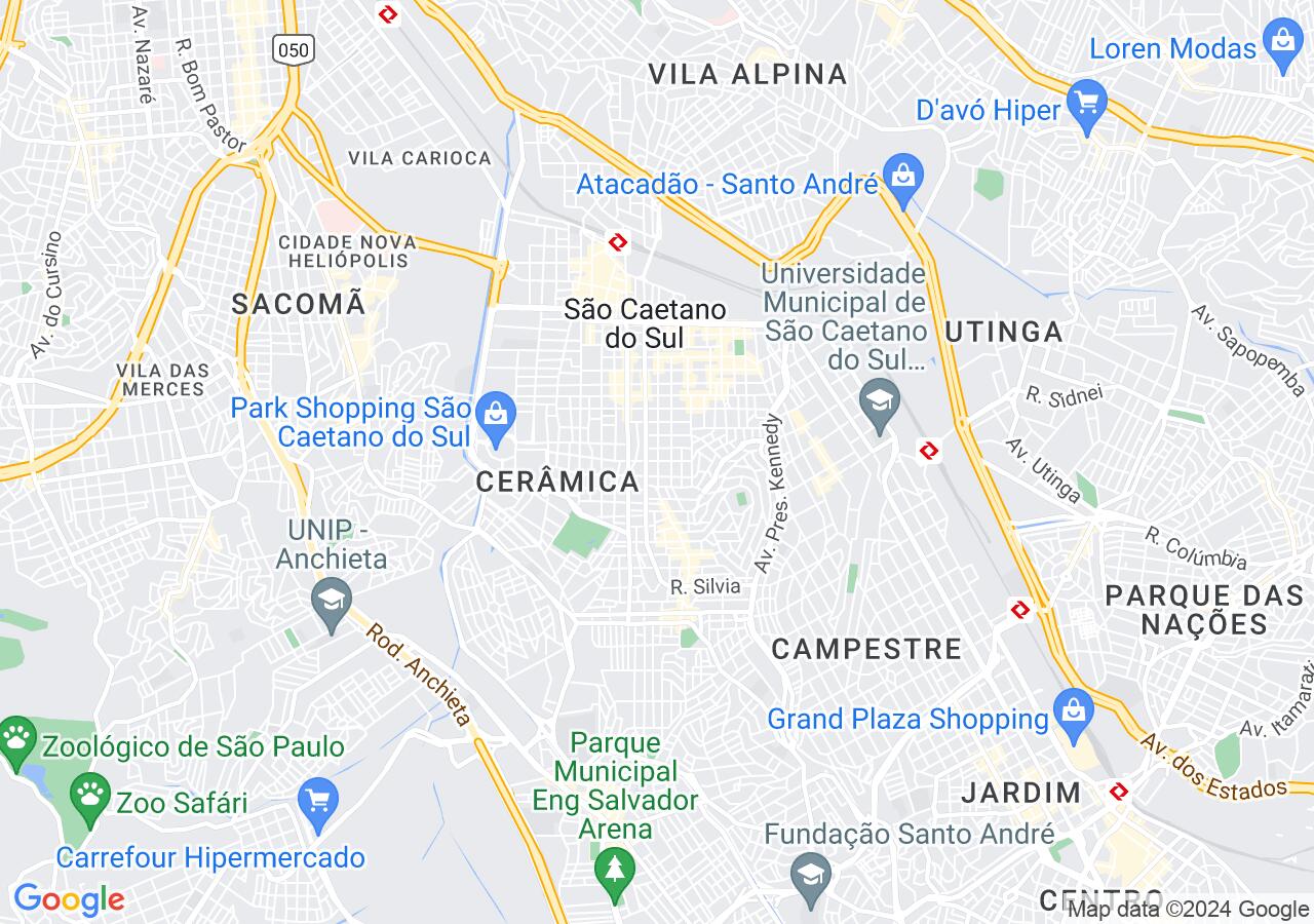 Mapa centralizado no bairro Oswaldo Cruz