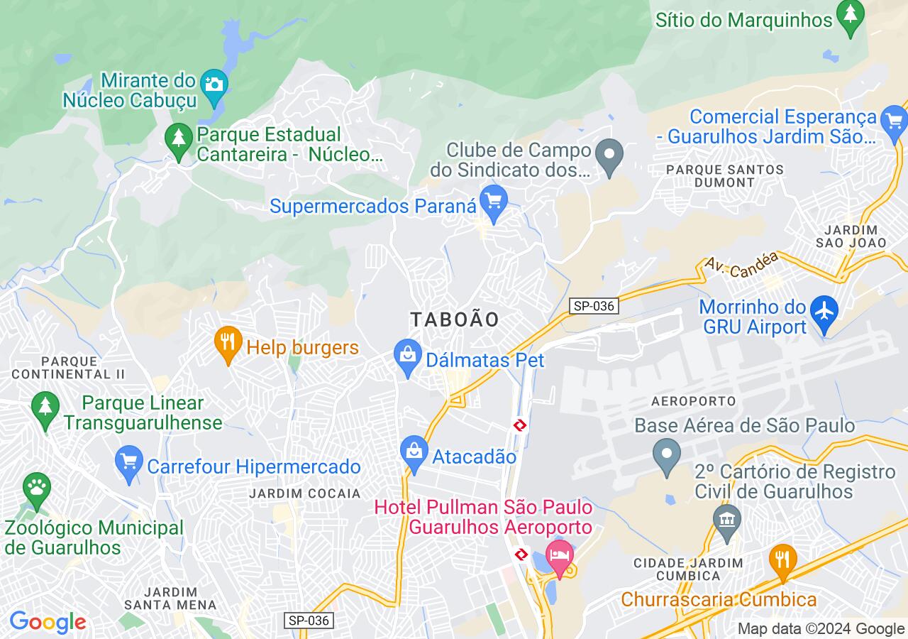 Mapa centralizado no bairro Taboão