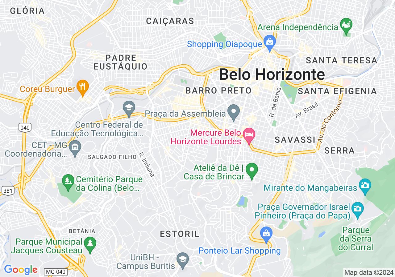 Mapa centralizado no bairro Gutierrez