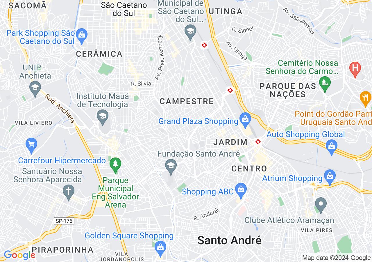 Mapa centralizado no bairro Santa Maria
