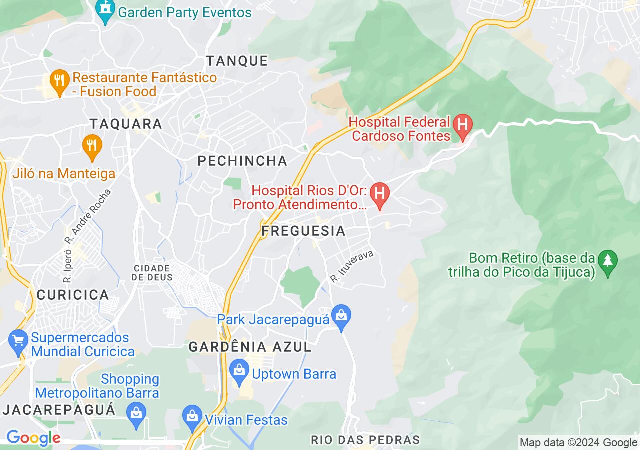 Mapa centralizado no bairro Freguesia (Jacarepaguá)
