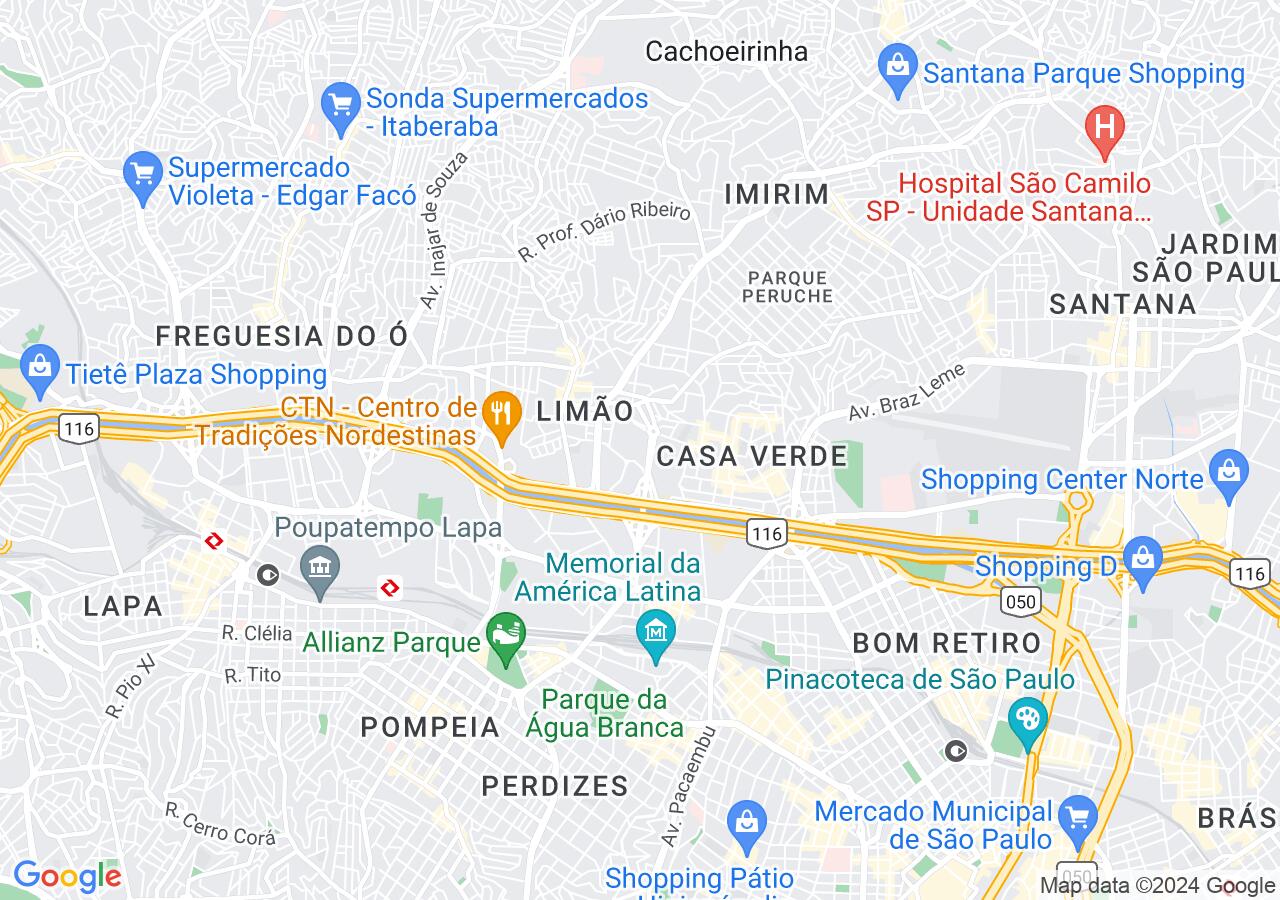 Mapa centralizado no bairro Jardim das Laranjeiras