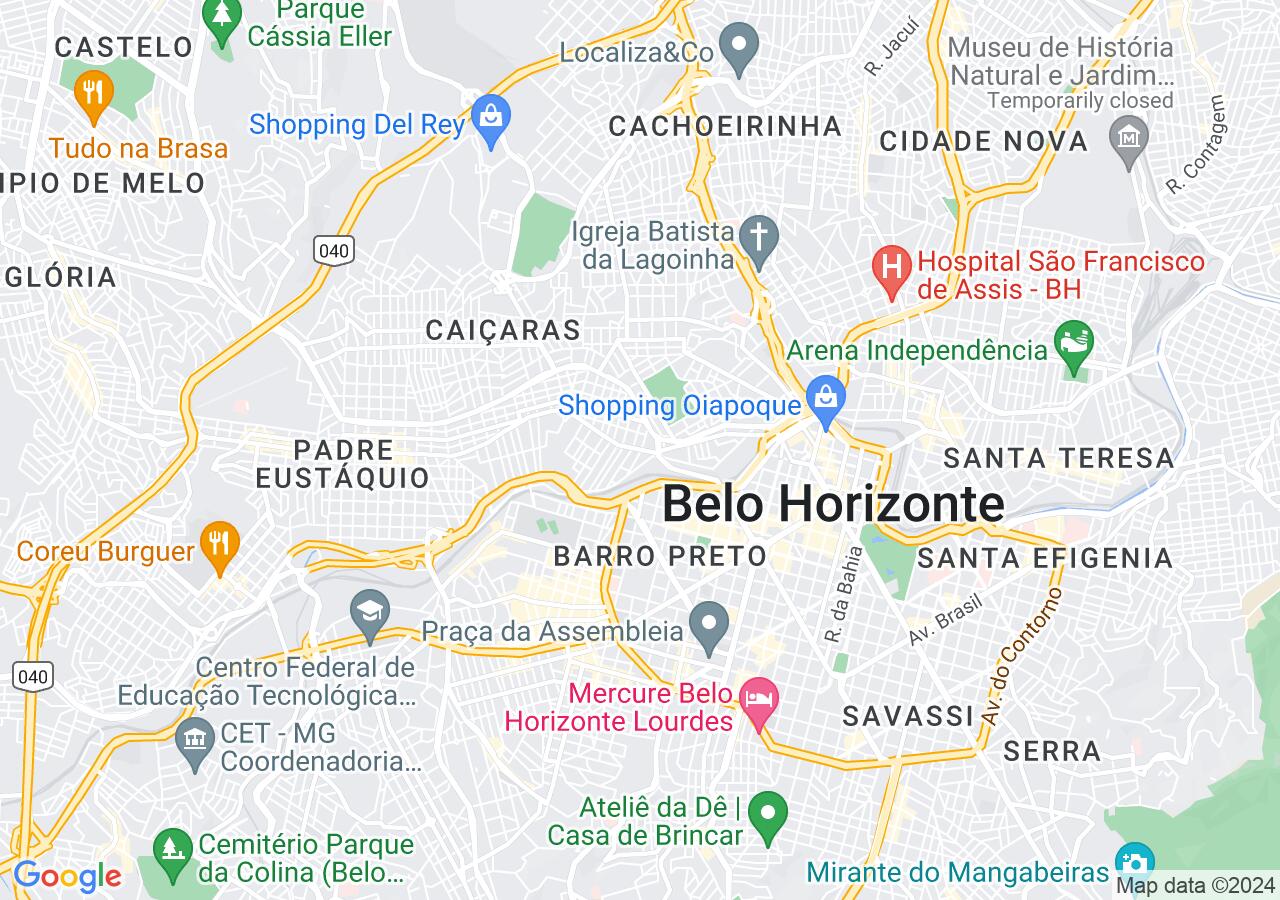 Mapa centralizado no bairro Carlos Prates
