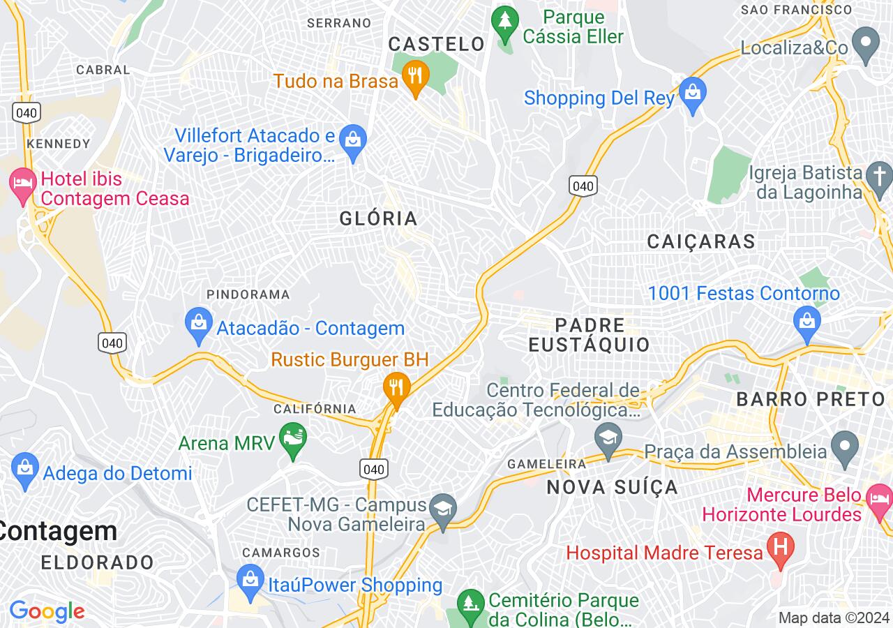 Mapa centralizado no bairro Dom Bosco