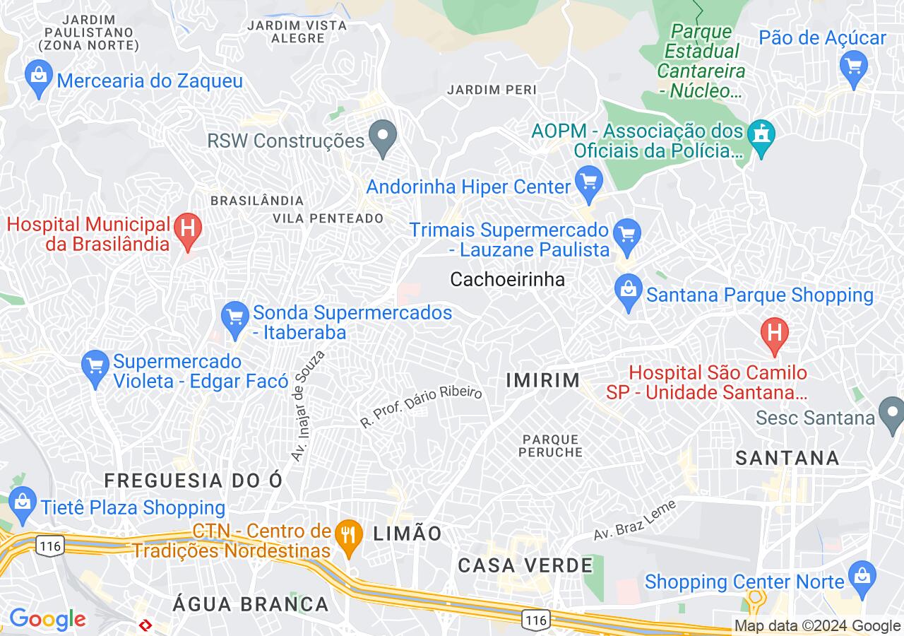Mapa centralizado no bairro Vila Espanhola