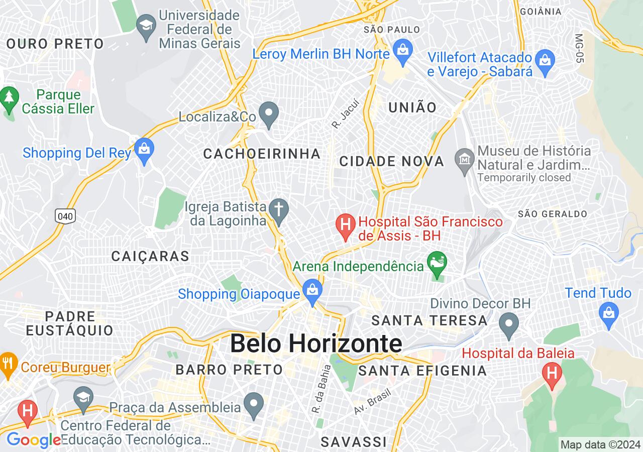 Mapa centralizado no bairro Concórdia