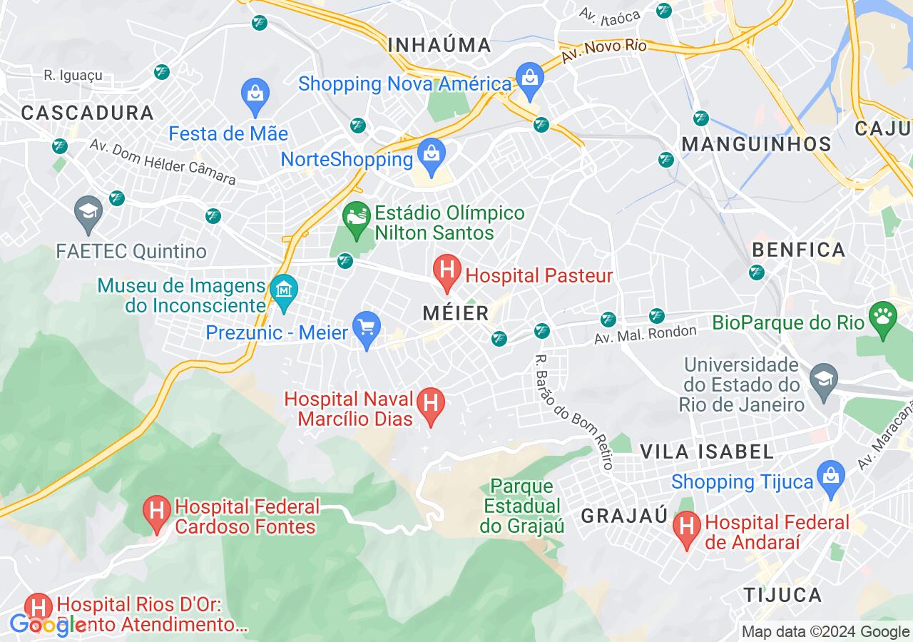 Mapa centralizado no bairro Méier